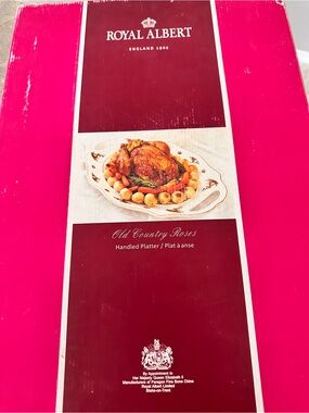 Brand new rare 19” Royal Albert Country Roses handled dish